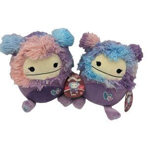 Squishmallows Eden 8" Bigfoot Valentine Plush Heart Belly Purple Easter Gift New